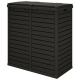 Outdoor Garbage Bin Black 78x41x86 cm Polypropylene - Close-Up Angle