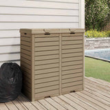 Outdoor Garbage Bin Light Brown 78x41x86 cm Polypropylene - Side View