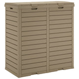 Outdoor Garbage Bin Light Brown 78x41x86 cm Polypropylene - Top-Down View