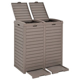 Outdoor Garbage Bin Light Brown 78x41x86 cm Polypropylene - Side View