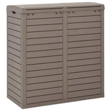 Outdoor Garbage Bin Light Brown 78x41x86 cm Polypropylene - Rear View