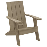 Garden Adirondack Chair Light Brown 75x88.5x89.5cm Polypropylene - Front View