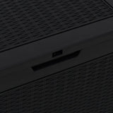 Garden Storage Box Black 55.5x43x53 cm Polypropylene - Close-Up Angle