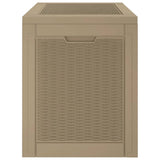 Garden Storage Box Light Brown 55.5x43x53 cm Polypropylene - Rear View