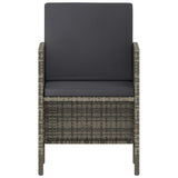 6 Piece Garden Dining Set with Cushions Grey Poly Rattan - Extra Image
