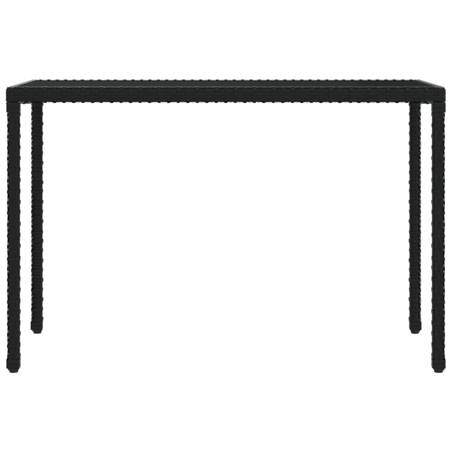 6 Piece Garden Dining Set with Cushions Black Poly Rattan