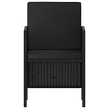 6 Piece Garden Dining Set with Cushions Black Poly Rattan - Extra Image