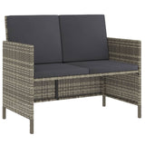 6 Piece Garden Dining Set with Cushions Grey Poly Rattan - Top-Down View