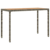 6 Piece Garden Dining Set with Cushions Grey Poly Rattan - Rear View