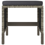 6 Piece Garden Dining Set with Cushions Grey Poly Rattan - Close-Up Angle