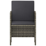 6 Piece Garden Dining Set with Cushions Grey Poly Rattan