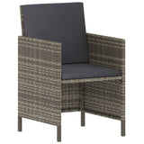 6 Piece Garden Dining Set with Cushions Grey Poly Rattan - Extra Image