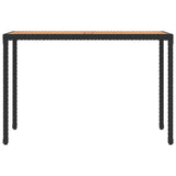 6 Piece Garden Dining Set with Cushions Black Poly Rattan - Rear View