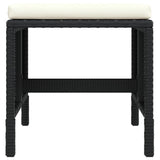 6 Piece Garden Dining Set with Cushions Black Poly Rattan - Close-Up Angle