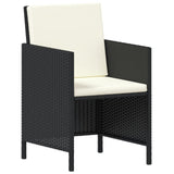 6 Piece Garden Dining Set with Cushions Black Poly Rattan - Extra Image