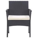 Garden Armchairs with Cushions 2 pcs Black Poly Rattan - Side View