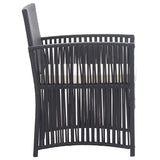 Garden Armchairs with Cushions 2 pcs Black Poly Rattan - Top-Down View