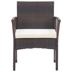 Garden Armchairs with Cushions 2 pcs Brown Poly Rattan