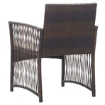 Garden Armchairs with Cushions 2 pcs Brown Poly Rattan