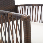 Garden Armchairs with Cushions 2 pcs Brown Poly Rattan