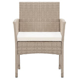 Garden Armchairs with Cushions 2 pcs Beige Poly Rattan