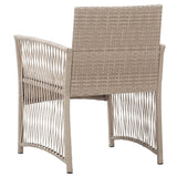 Garden Armchairs with Cushions 2 pcs Beige Poly Rattan - 45-Degree Angle