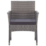 Garden Armchairs with Cushions 2 pcs Grey Poly Rattan