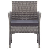 Garden Armchairs with Cushions 2 pcs Grey Poly Rattan - Side View
