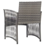 Garden Armchairs with Cushions 2 pcs Grey Poly Rattan - 45-Degree Angle