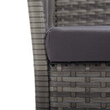 Garden Armchairs with Cushions 2 pcs Grey Poly Rattan - Rear View