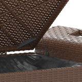 Garden Bench with Cushion Brown 116x46x57 cm Poly Rattan - Low Angle
