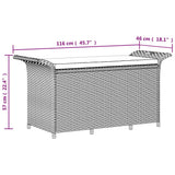 Garden Bench with Cushion Brown 116x46x57 cm Poly Rattan