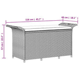 Garden Bench with Cushion Black 116x46x57 cm Poly Rattan