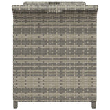 Garden Bench with Cushion Grey 116x46x57 cm Poly Rattan - 45-Degree Angle