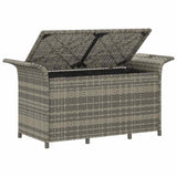 Garden Bench with Cushion Grey 116x46x57 cm Poly Rattan - Rear View
