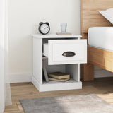 Bedside Cabinet White 39x39x47.5 cm Engineered Wood - Side View