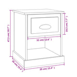 Bedside Cabinet White 39x39x47.5 cm Engineered Wood - Extra Image