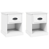 Bedside Cabinets 2 pcs White 39x39x47.5 cm Engineered Wood - Front View