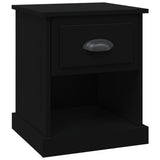 Bedside Cabinet Black 39x39x47.5 cm Engineered Wood - Front View