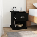 Bedside Cabinet Black 39x39x47.5 cm Engineered Wood - Side View