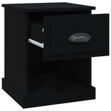Bedside Cabinet Black 39x39x47.5 cm Engineered Wood - Rear View