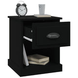 Bedside Cabinets 2 pcs Black 39x39x47.5 cm Engineered Wood - Rear View