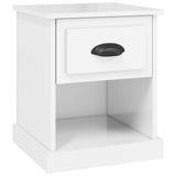 Bedside Cabinet High Gloss White 39x39x47.5 cm Engineered Wood - Front View