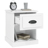 Bedside Cabinet High Gloss White 39x39x47.5 cm Engineered Wood - 45-Degree Angle