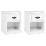 Bedside Cabinets 2 pcs High Gloss White 39x39x47.5 cm Engineered Wood - Front View