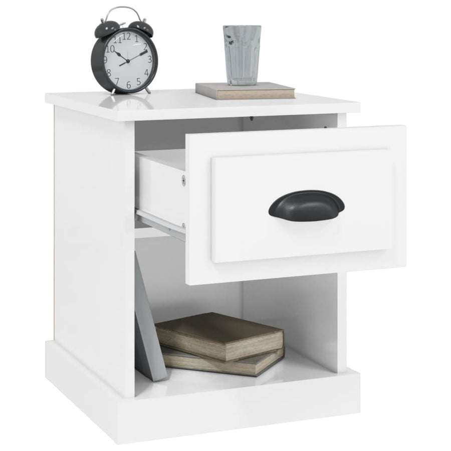 Bedside Cabinets 2 pcs High Gloss White 39x39x47.5 cm