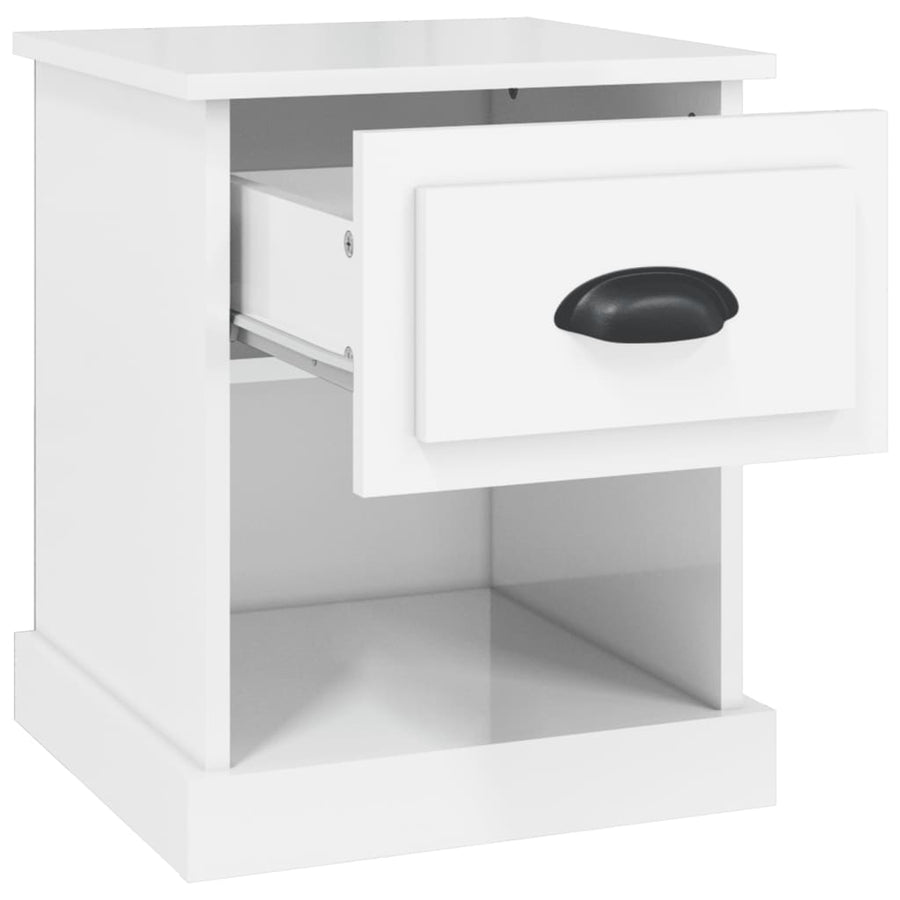 Bedside Cabinets 2 pcs High Gloss White 39x39x47.5 cm