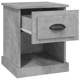 Bedside Cabinet Concrete Grey 39x39x47.5 cm Engineered Wood - Rear View