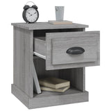 Bedside Cabinets 2 pcs Grey Sonoma 39x39x47.5 cm Engineered Wood - Rear View