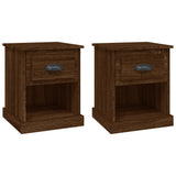 Bedside Cabinets 2 pcs Brown Oak 39x39x47.5 cm Engineered Wood - Front View